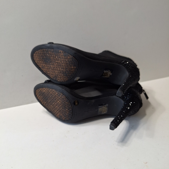 Jessica Simpson Black Mesh Rhinestone Whimsigoth Fairy Ankle Booties Size 7.5M - Picture 10 of 15